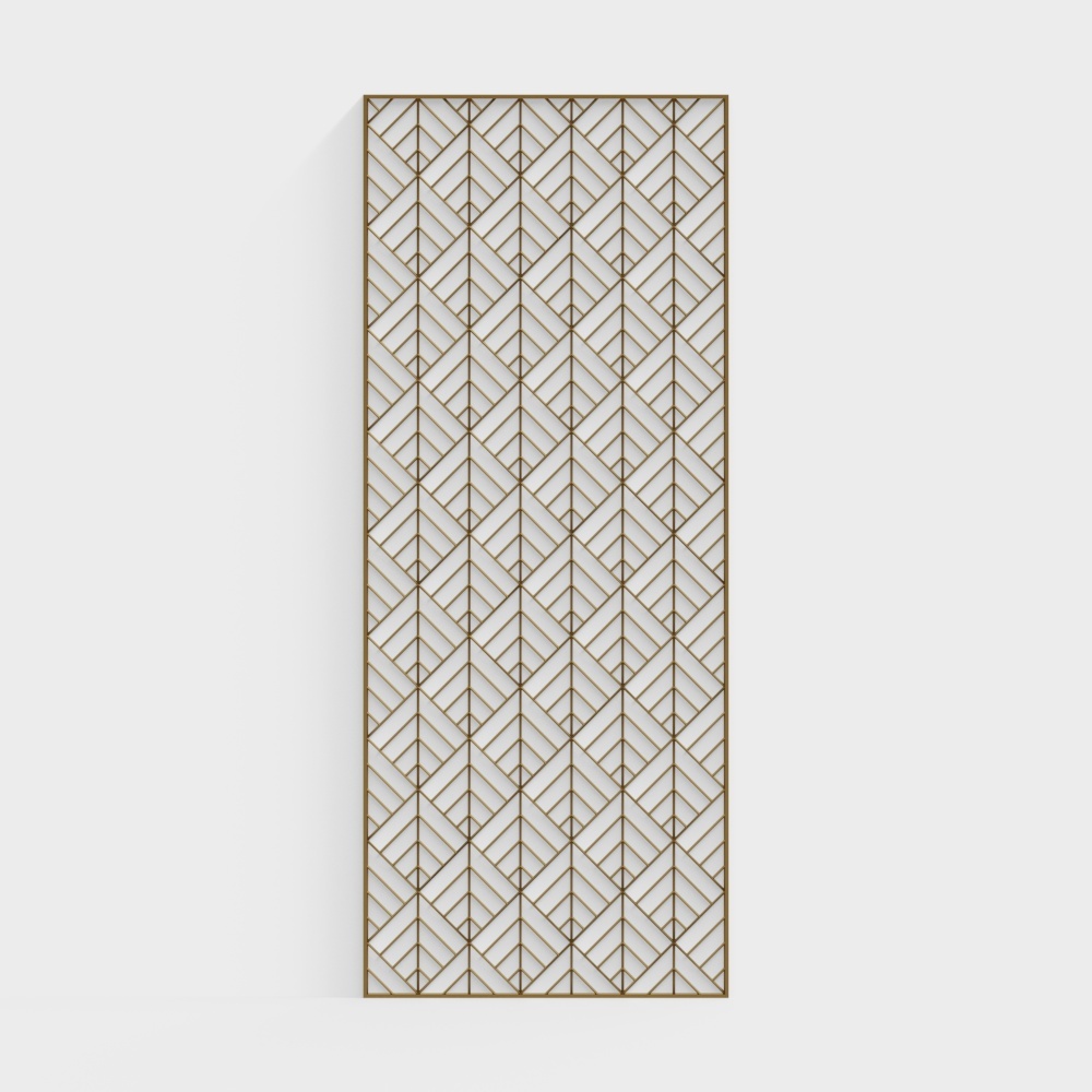 Partición de pantalla metálica en forma de triángulo invertido moderna