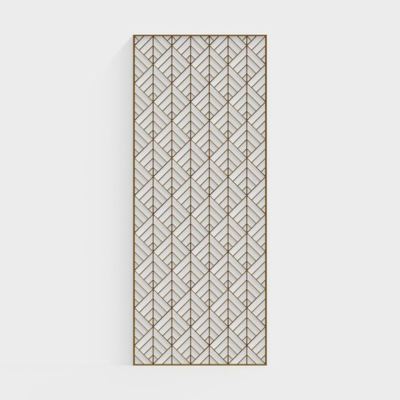 Geometric Metal Screen 3D model for Modern Design