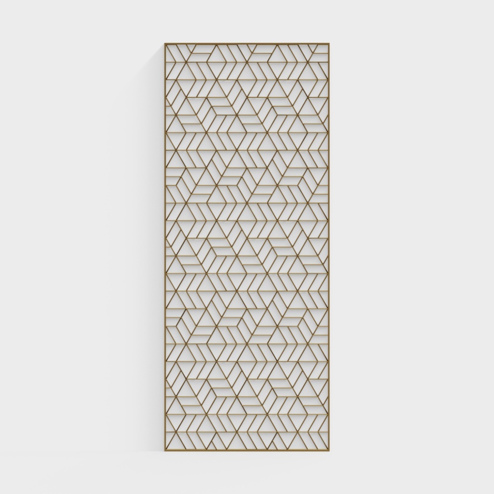 Modern patterned metal screen partition