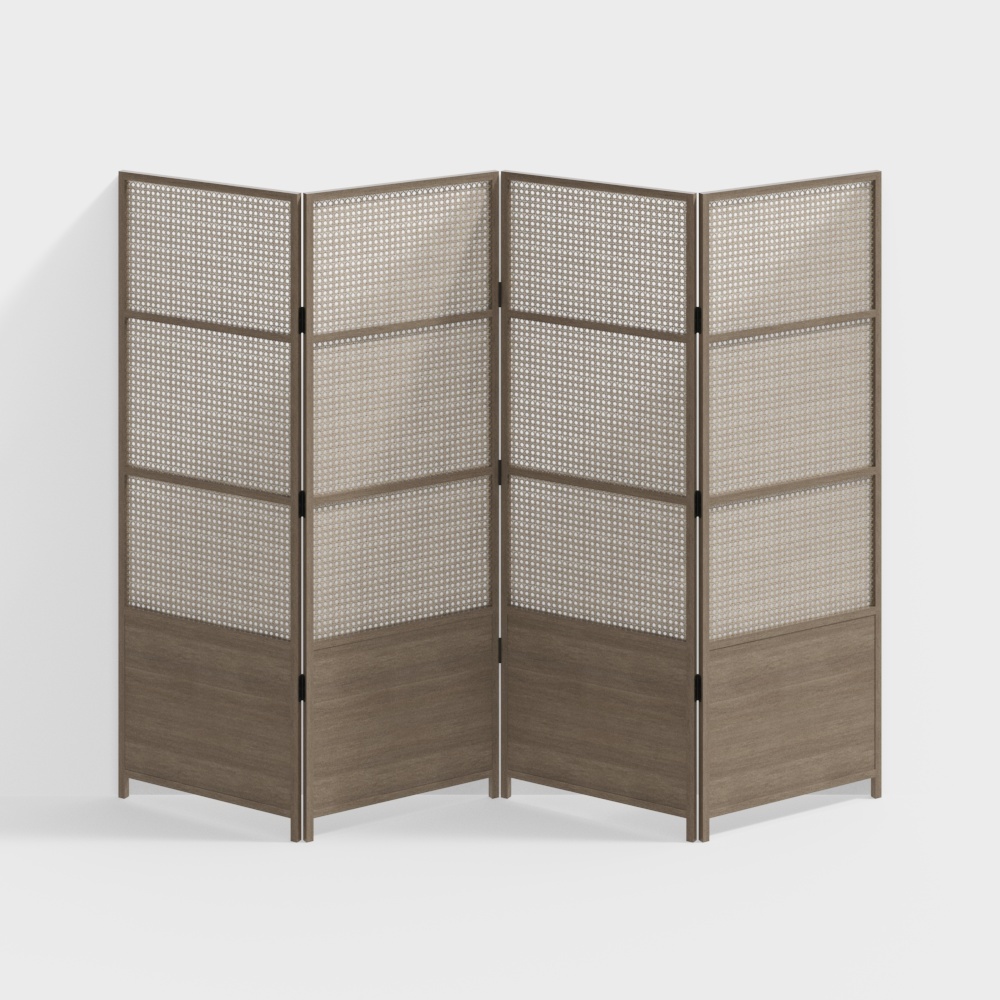 侘び寂びスタイル正方形ラティスラタンパーティションスクリーン