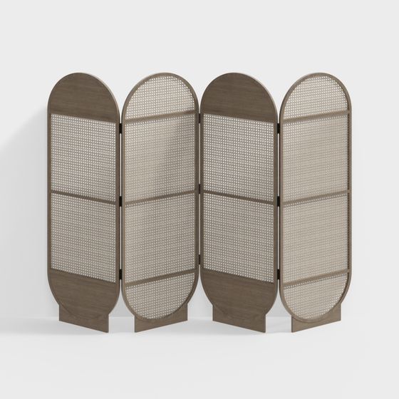 Elegant Curved Partition Screen 3D model