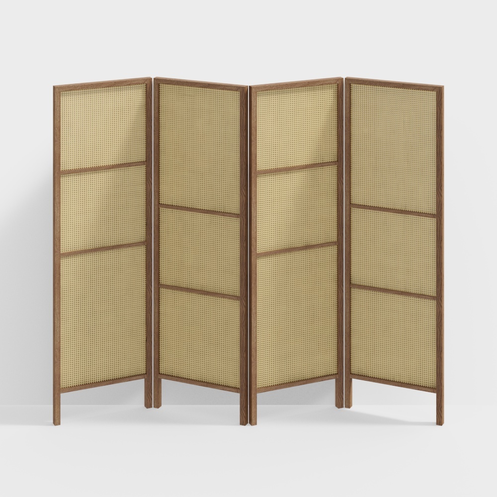 Cloison d'écran en rotin jaune moderne