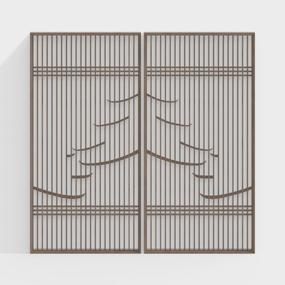 Elegant Low-Polygon Decorative Screen 3D model