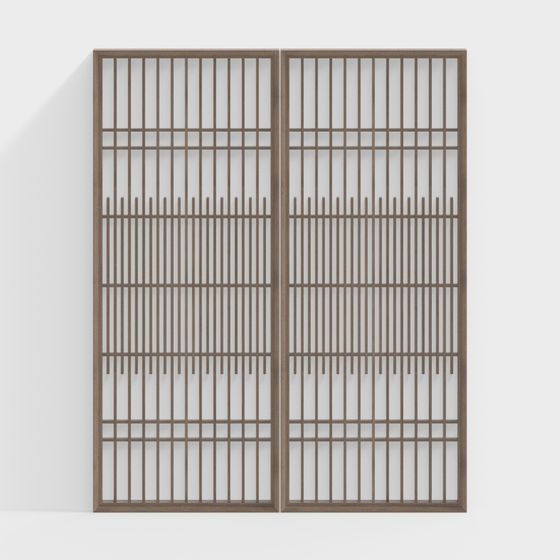 Elegant Wooden Partition 3D model in Low Poly Style
