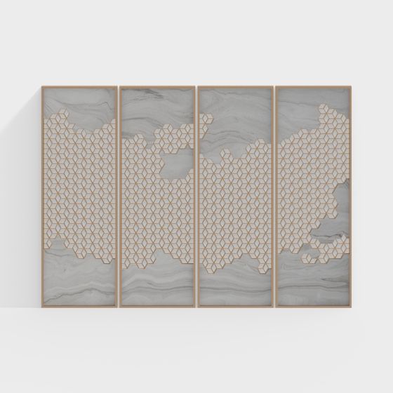 Unique Geometric Low-Poly 3D Model with Hexagonal Patterns