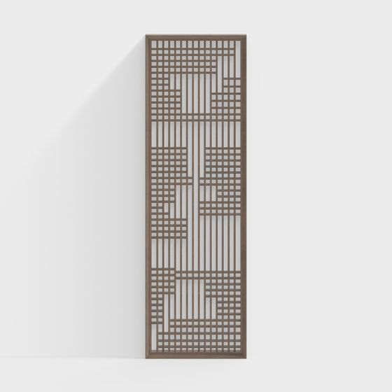 Elegant Low-Polygon Geometric Room Divider 3D model