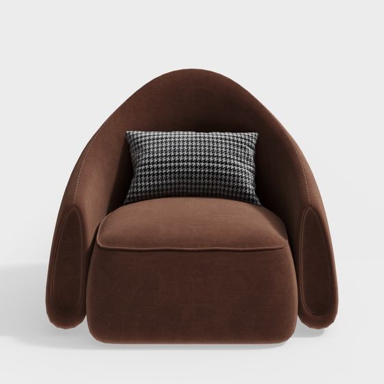 Low Poly Style Velvet Armchair 3D model