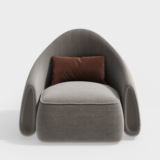 Stylish Curved Sofa 3D model for Contemporary Spaces