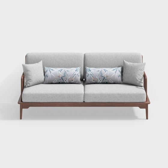 Elegant Low-Poly Sofa 3D model for Modern Interiors