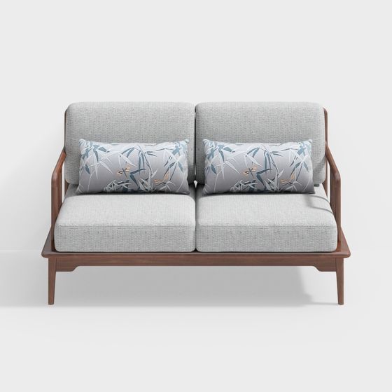 Stylish Fabric Sofa 3D model for Modern Interiors