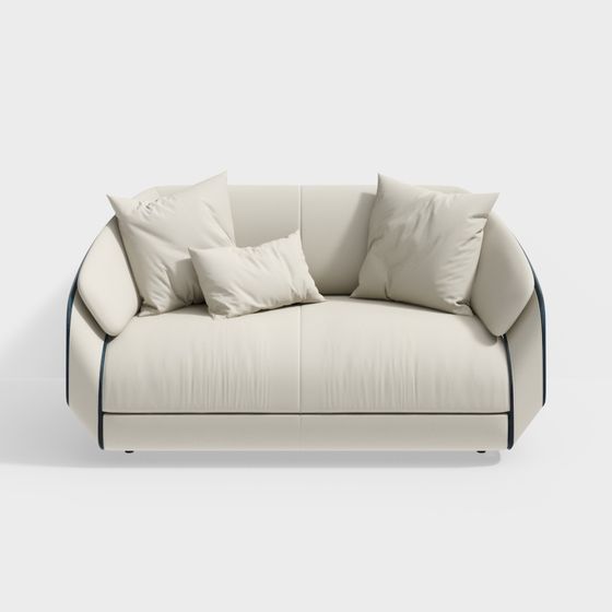 Stylish Low-Poly Sofa 3D Model