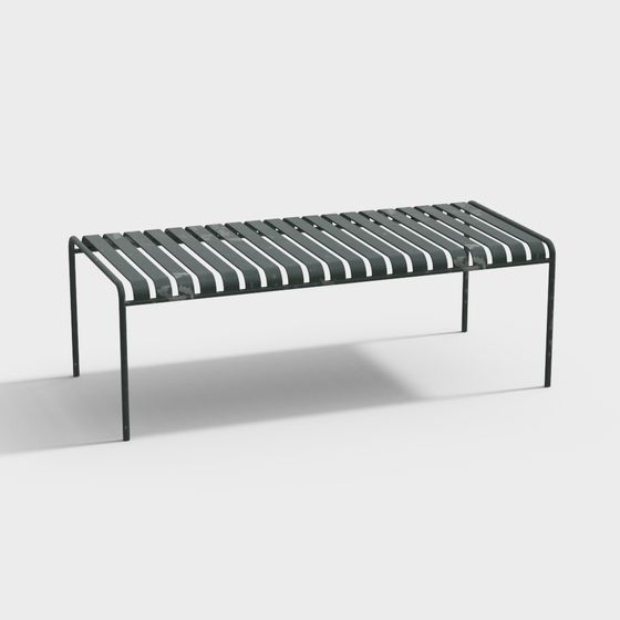 Stylish Urban Bench Low Poly 3D model