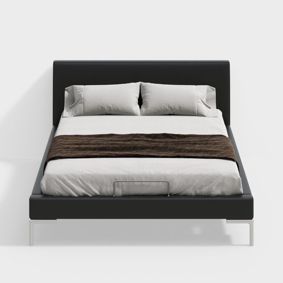 Modern Minimalist Low-Poly Bed Frame 3D model