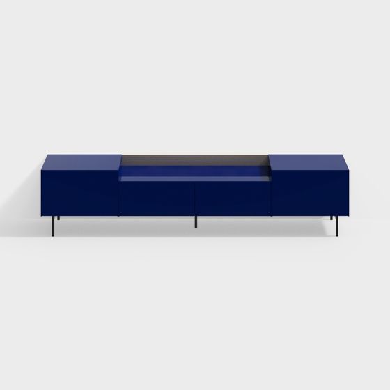 Sleek Navy Blue TV Cabinet 3D model for Creative Projects