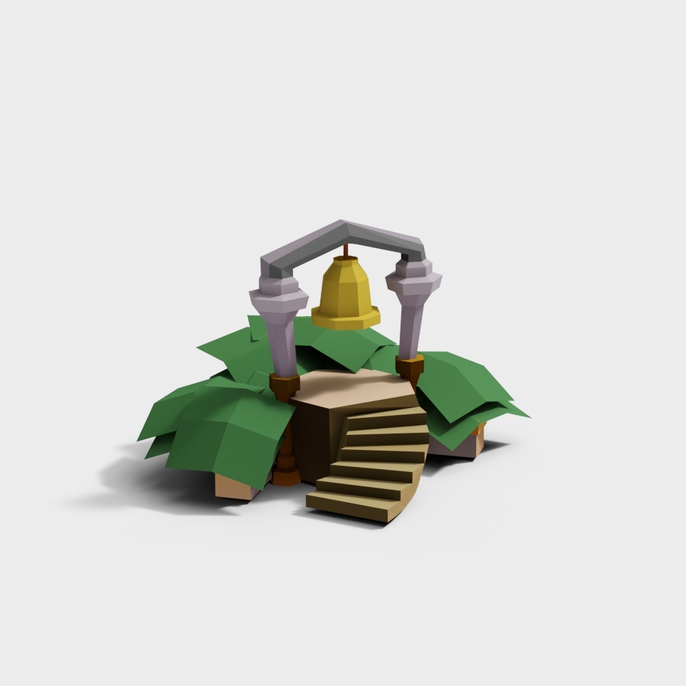 Forest Light 3D Model with Low Polygon Style