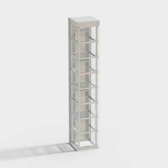 Transparent Glass Bookshelf 3D model