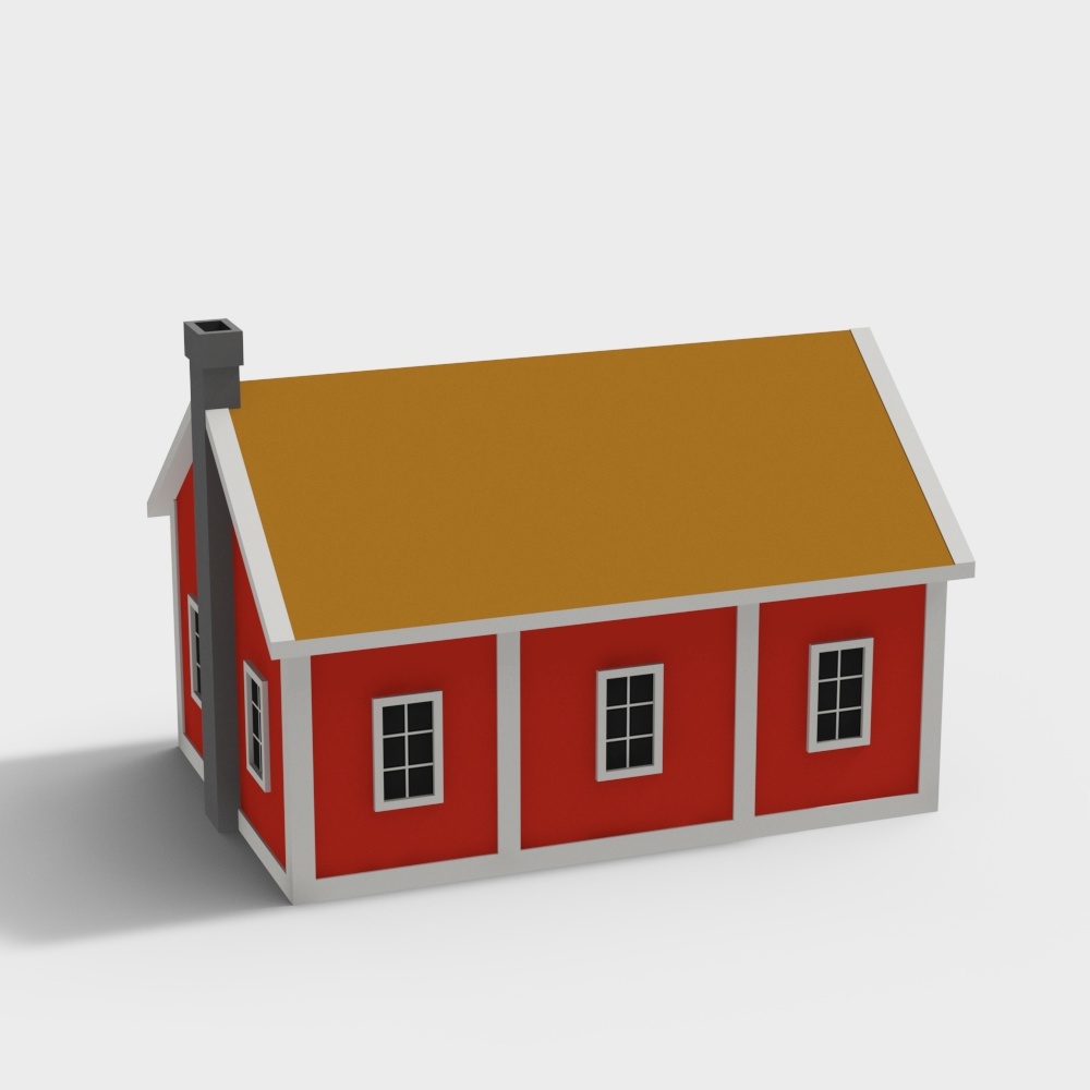 Warm Cottage 3D Model – Low-Poly Rustic Design