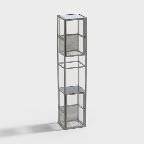 Stylish Glass Display Cabinet 3D model for Modern Spaces