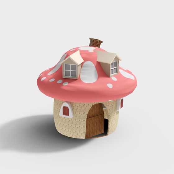 Whimsical Mushroom House 3D model