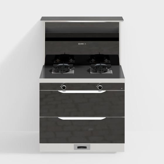 Stylish Minimalist Kitchen Stove 3D model
