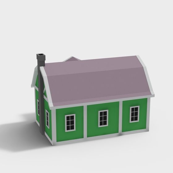 Charming Green Meadow Cottage 3D model for Creative Projects