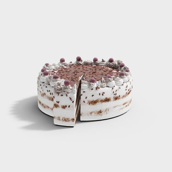 Realistic Low-Poly Cake 3D model