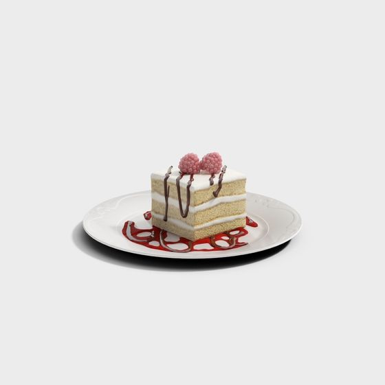 Exquisite Low-Poly High-Detail Cake 3D model