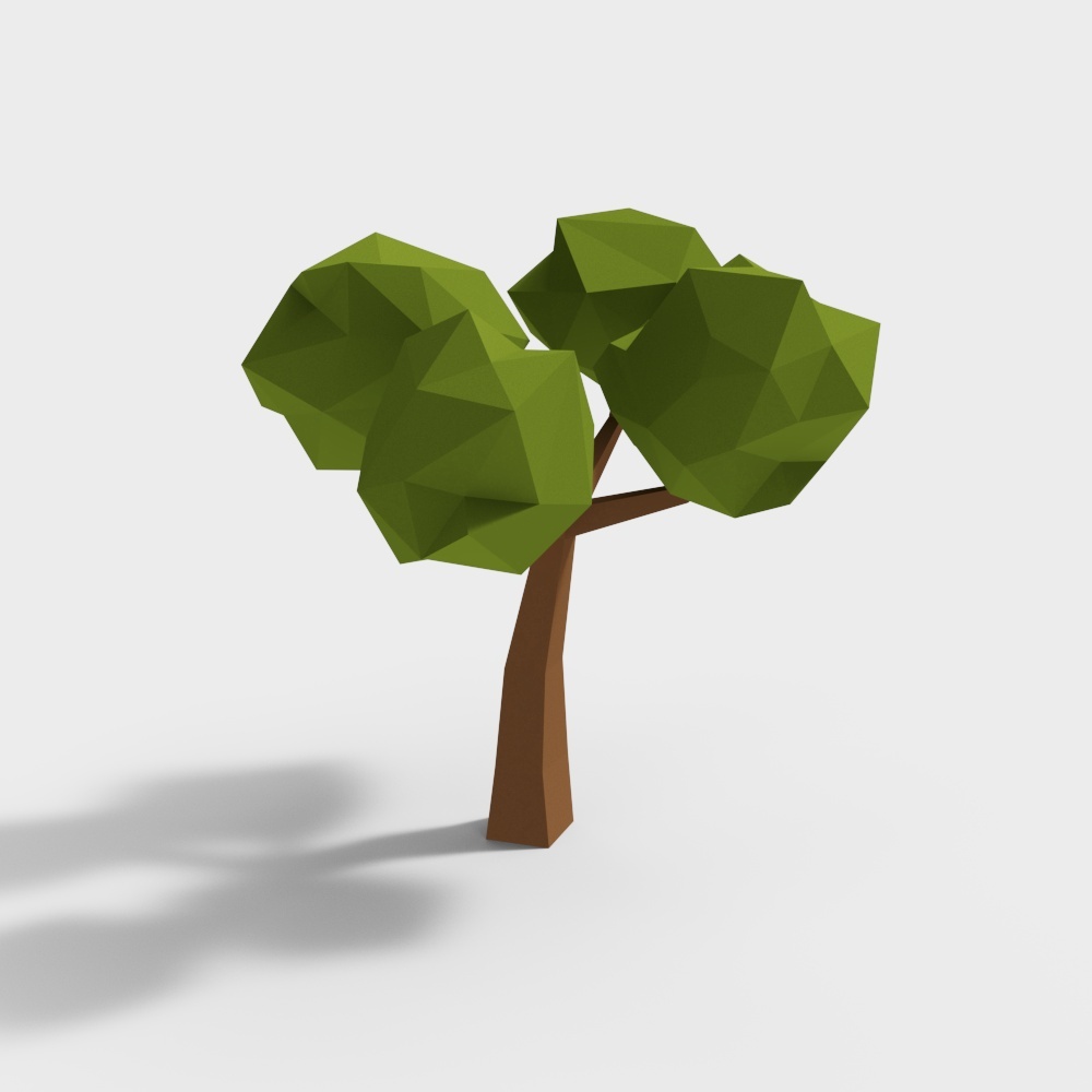 Forest Guardian Low-Poly Tree 3D Model – Vibrant Nature Asset