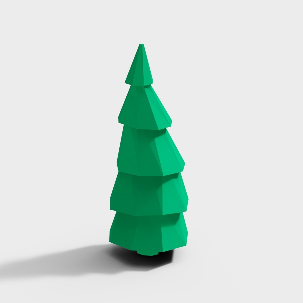 Geometric Green Pine Tree 3D model
