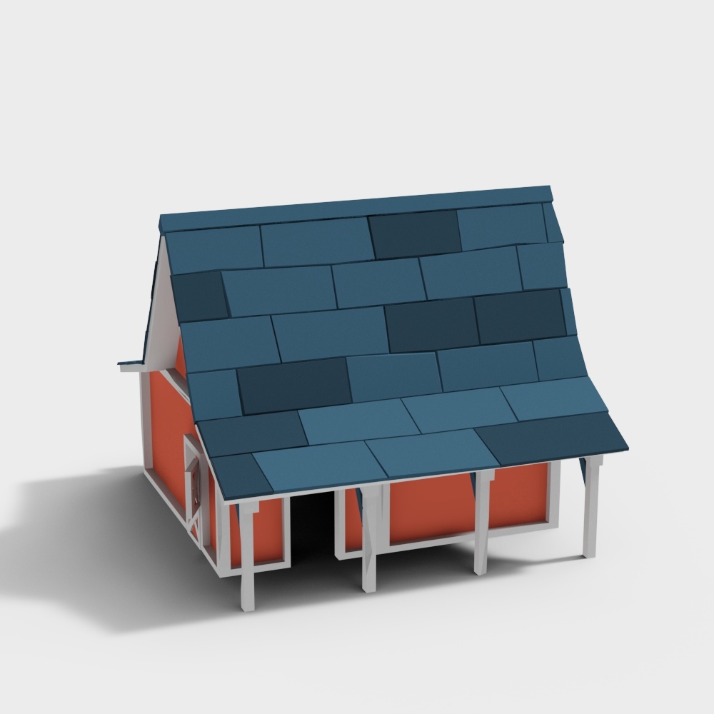 Charming Low-Polygon Cottage 3D Model – Cozy Design