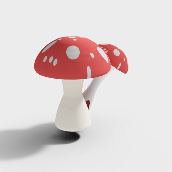 Charming Red and White Mushroom 3D model