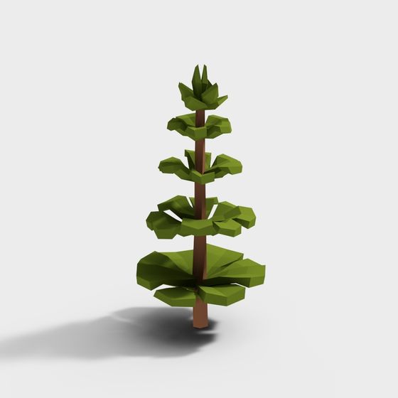 Low-Polygon Pine Tree 3D Model