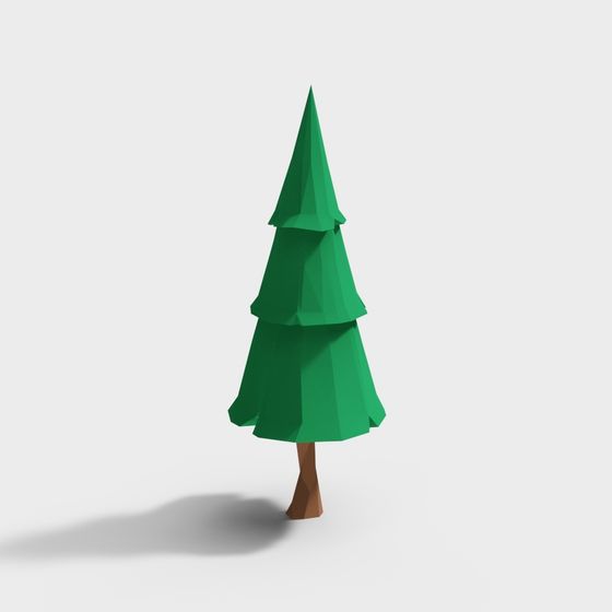 Artistic Low-Poly Pine Tree 3D model