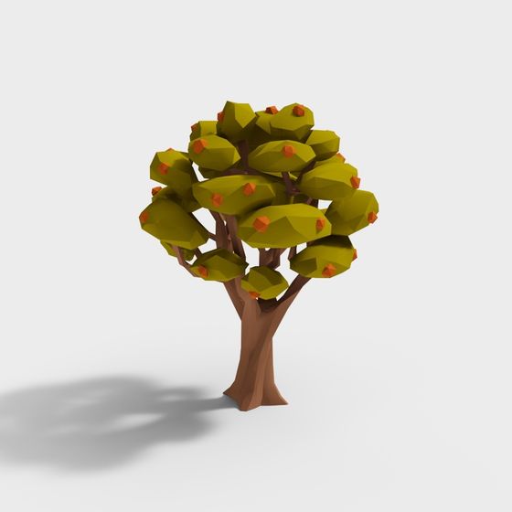 Autumn Tree 3D Model - Low Poly Design