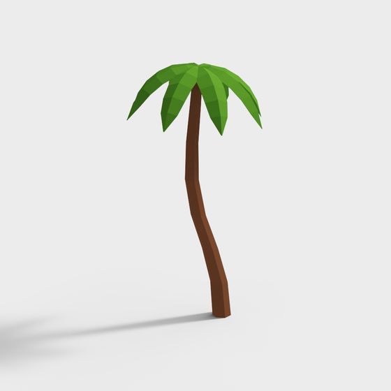 Low-Poly Palm Tree 3D model for Tropical Environments