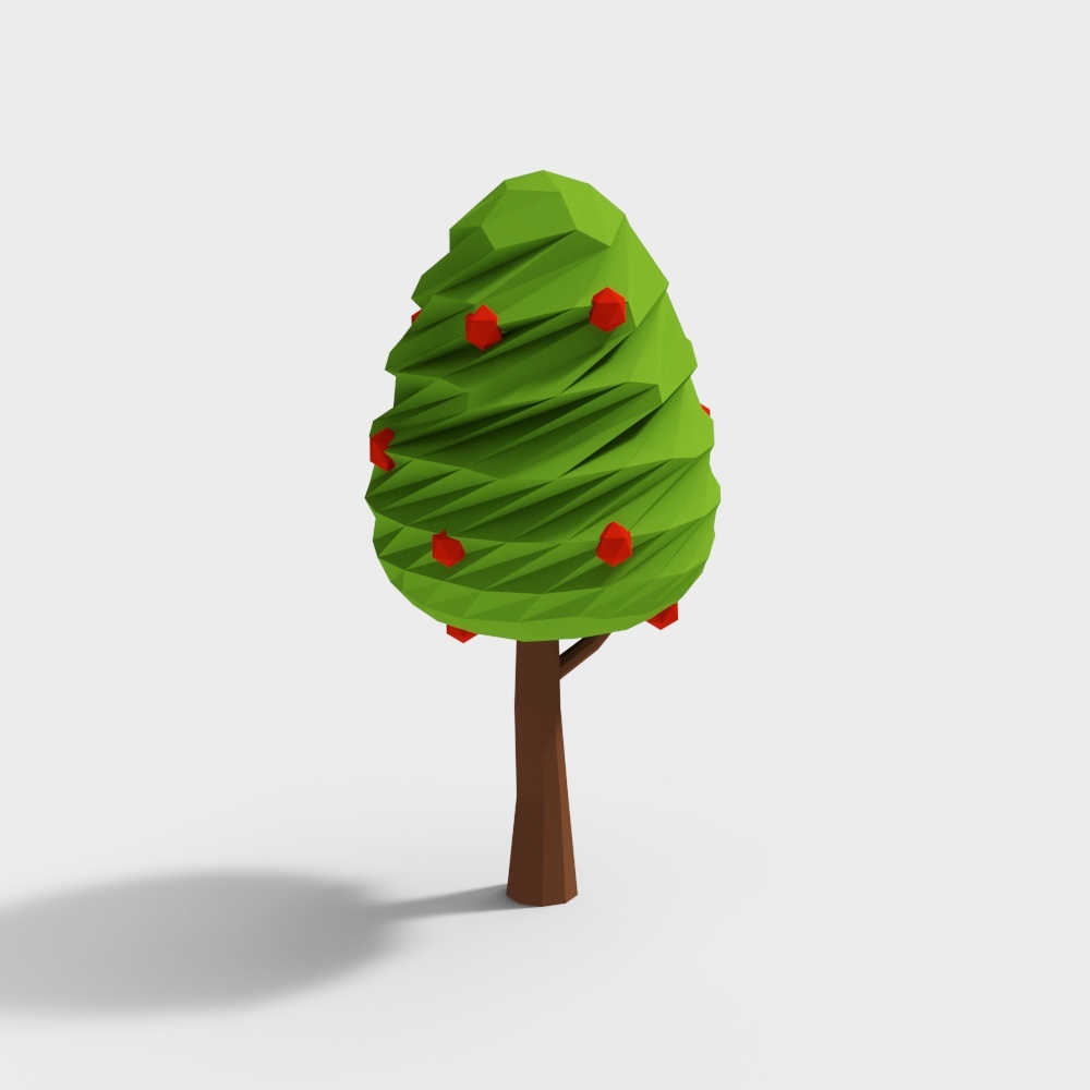 Festive Low-Poly Christmas Tree 3D Model – Holiday Decor
