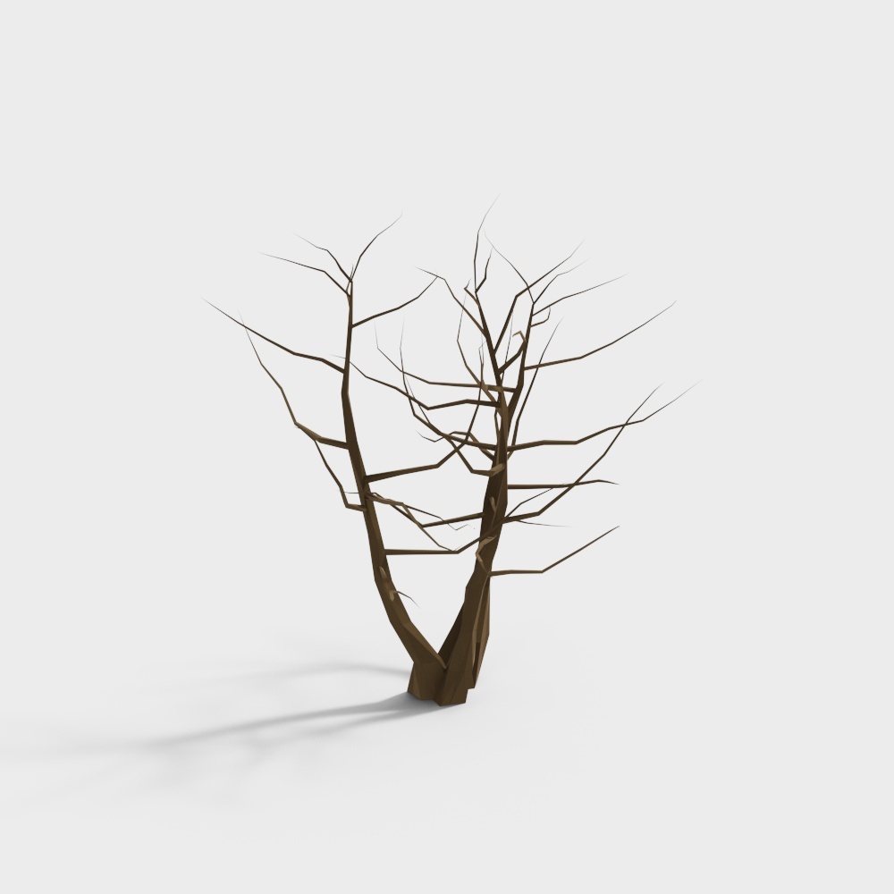 Low-Polygon Dead Tree 3D Model – Textured Natural Asset