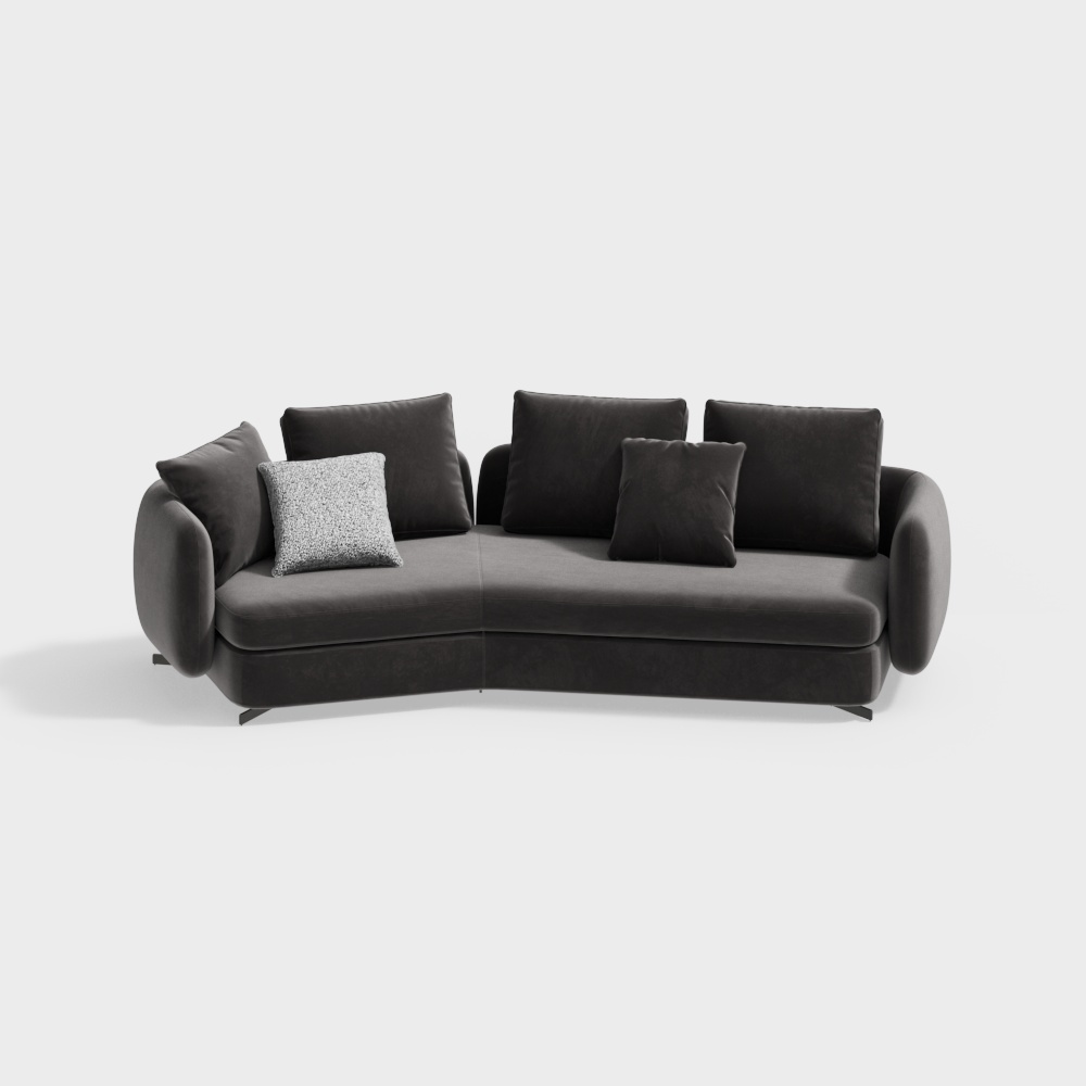 Elegant Low-Poly Sofa 3D model