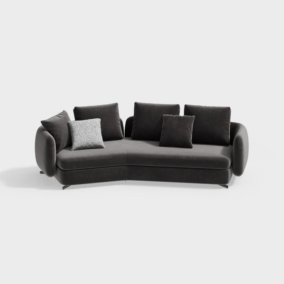 Elegant Low-Poly Sofa 3D model