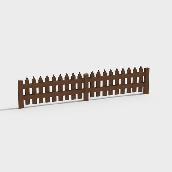 Low Poly Wooden Fence 3D model for Scenic Environments