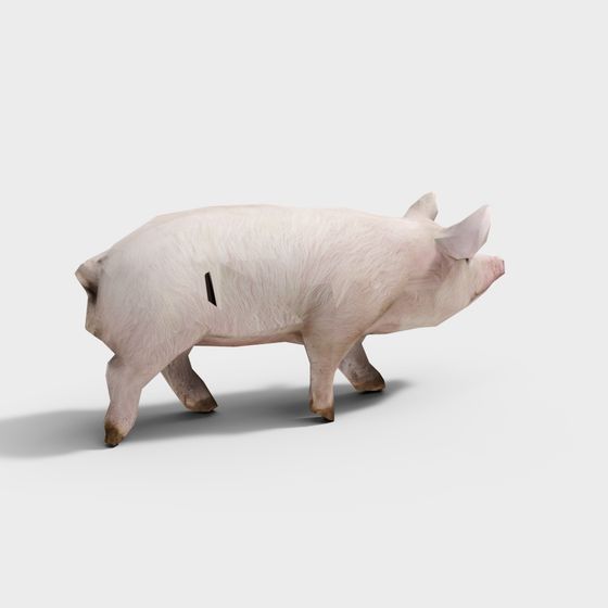 Charming Low-Poly Pig 3D Model for Creative Projects