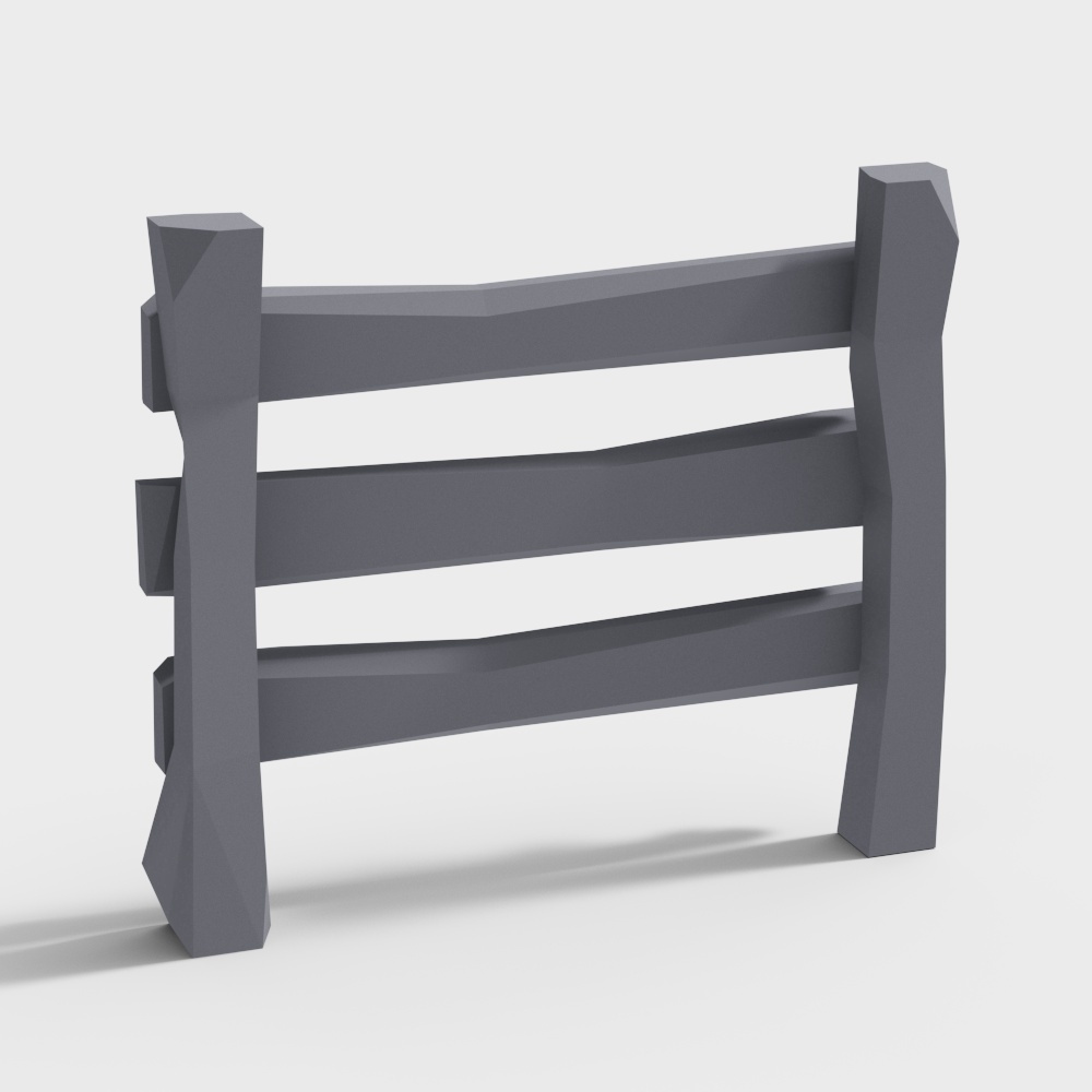 Modern Urban Barrier 3D Model – Low-Poly City Asset