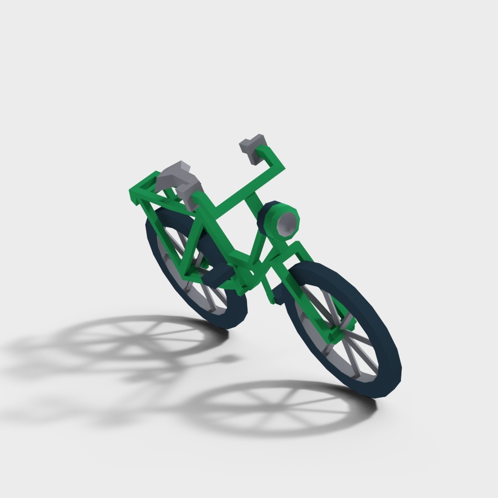 Vibrant Urban Green Shadow Bicycle 3D model