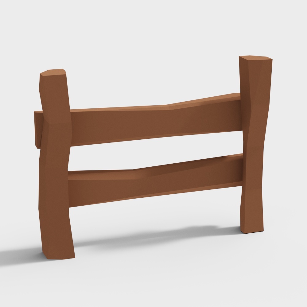Retro Wooden Bench 3D Model – Warm Wood Texture