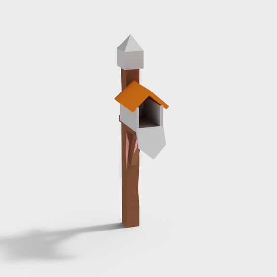 Modern Low-Poly Mailbox 3D model