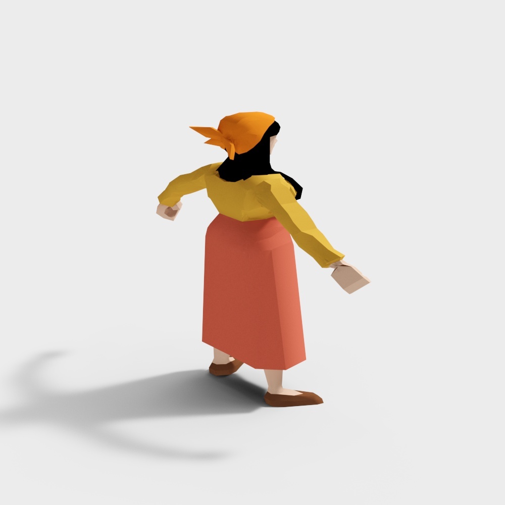 Walking Painter 3D Model – Low-Poly Colorful Character