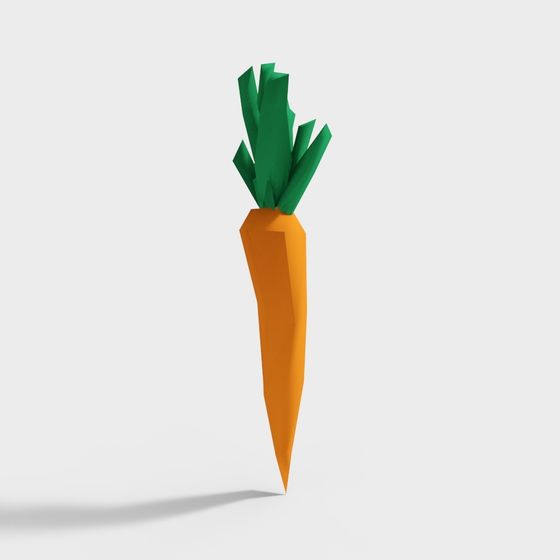 Charming Low Poly Carrot 3D model