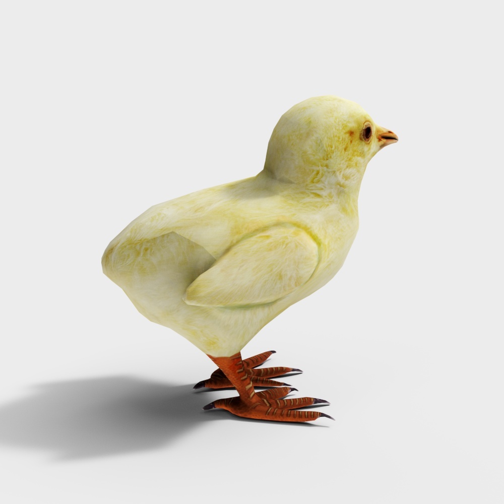 Low-Poly Detailed Chick 3D Model – Vibrant Feathered Design
