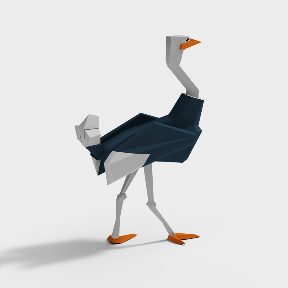 Cartoon model_Ostrich 01