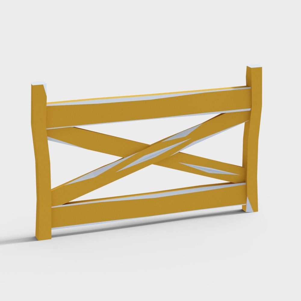 Wooden Fence 3D Model – Low-Polygon Rustic Design